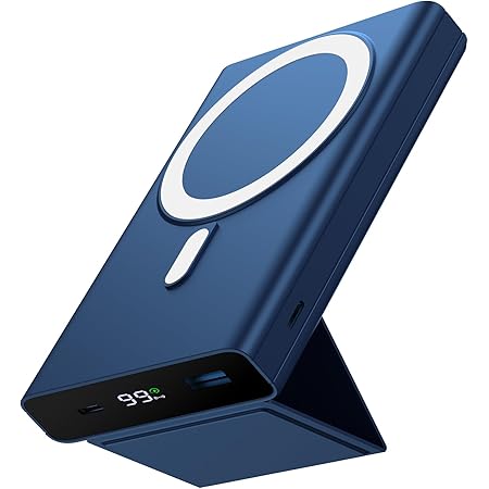 Yiisonger Mag-Safe Powerbank 10000mAh Faltbarer Magnetische Wireless Power Bank PD 22.5W Schnelles Laden mit LED-Display und USB-C Ladekabel Externe Batterie Akkupack für iPhone 15/14/13/12 Serie